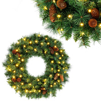 60 CM Pre-Lit Artificial Christmas Wreath, Battery Operated