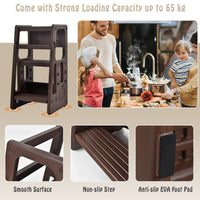 Kids Step Learning Stool with Double Safety Rails for Baby
