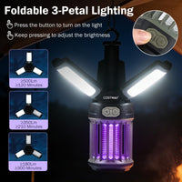 USB-C Rechargeable Outdoor Bug Zapper with Foldable Camping Lantern