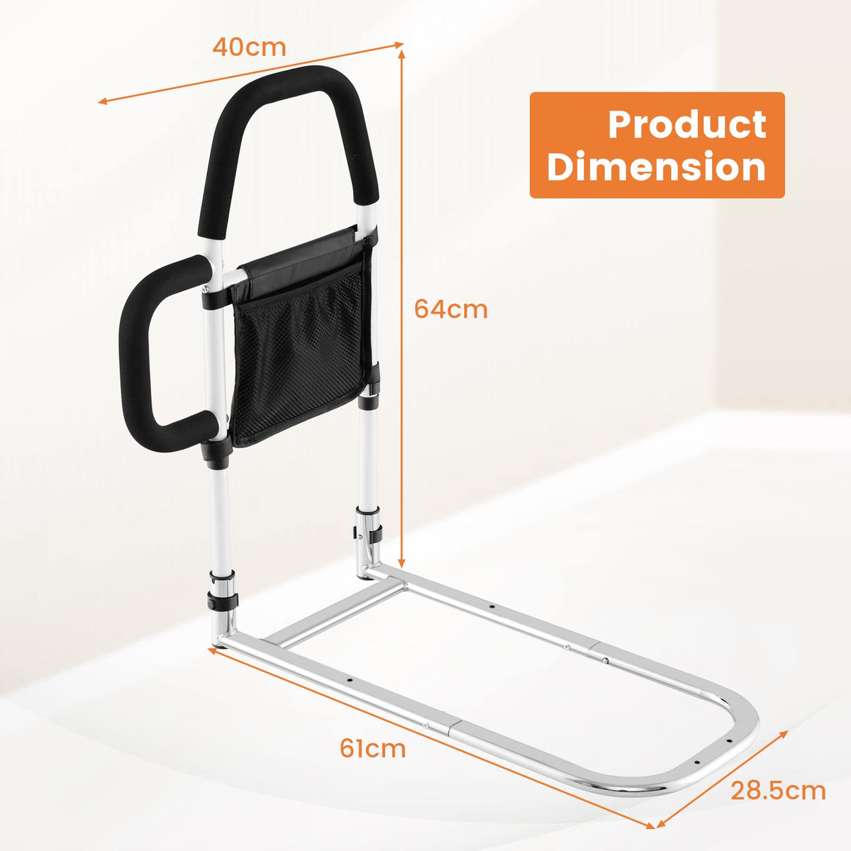 Bed Rail for Elderly Adults, Safety Bed Assist Rail w/Dual Handrail