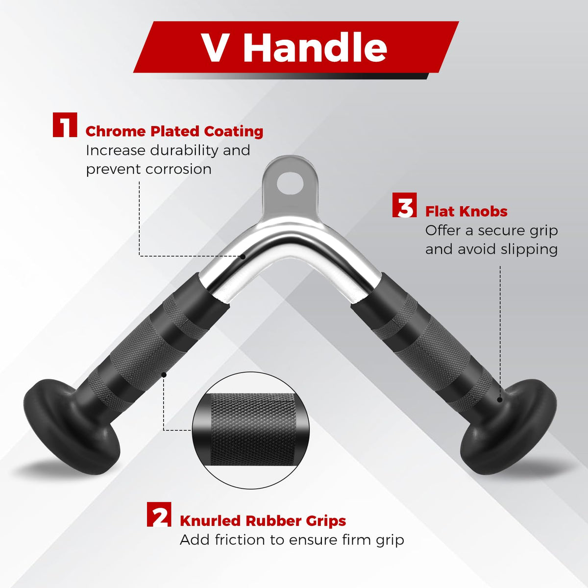 Cable Machine Attachment Set, LAT Pulldown Attachments incl. V-Shaped ...