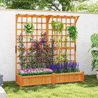 Giantex 72" Large Raised Garden Bed with Trellis & Roof, Wooden Garden Bed