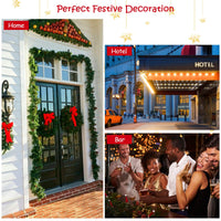 2.7m Pre-lit Christmas Pine Garland with 100 LED Lights and 200 Tips