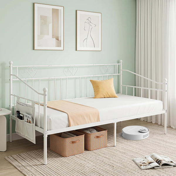 Giantex Single Daybed, Metal Sofa Day Bed w/Storage Pocket