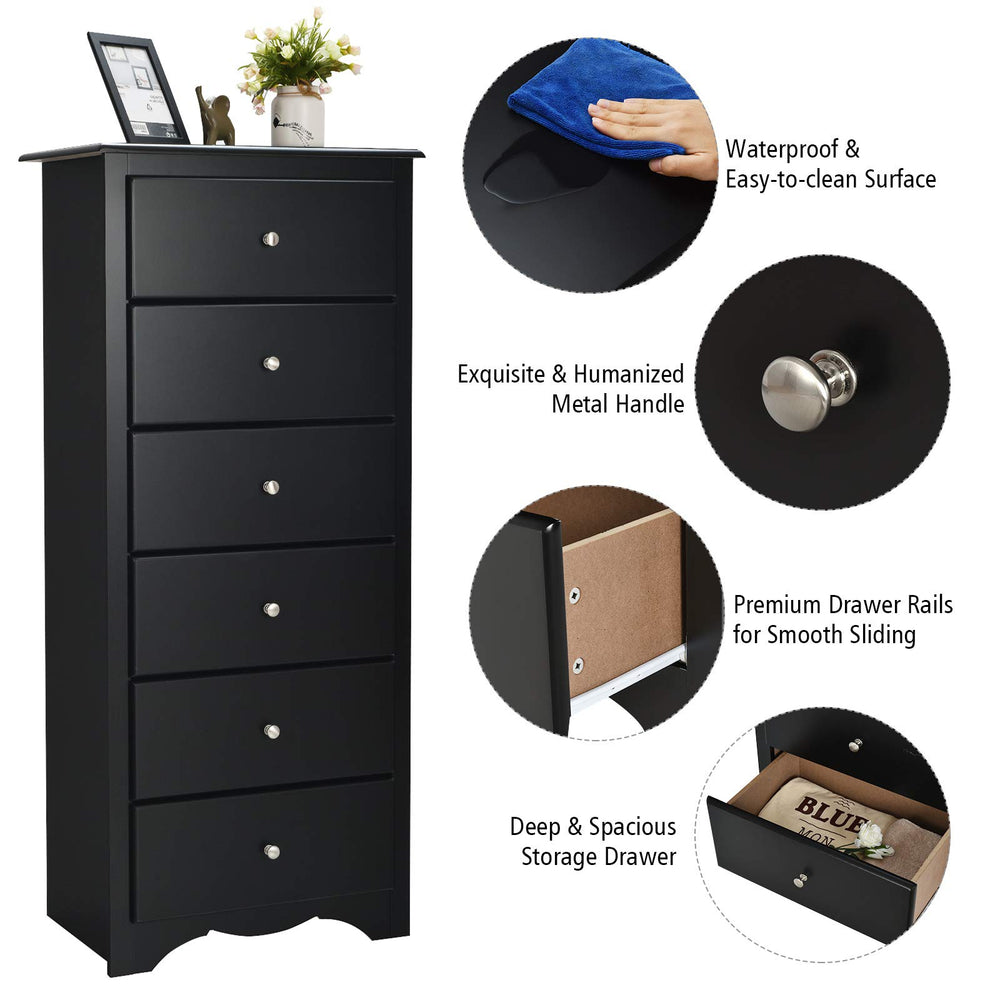 Giantex Chest of 6 Drawers, Free Standing Storage Cabinet - GiantexAU ...