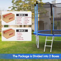 10/12/14 FT Outdoor Trampoline with Enclosure Net and Ladder