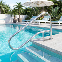 Pool Handrail Stair Rail with Mount Base Plate for Water Parks