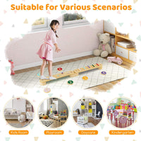 Wooden Balance Beam Set with Stepping Stones for 3+ Toddlers