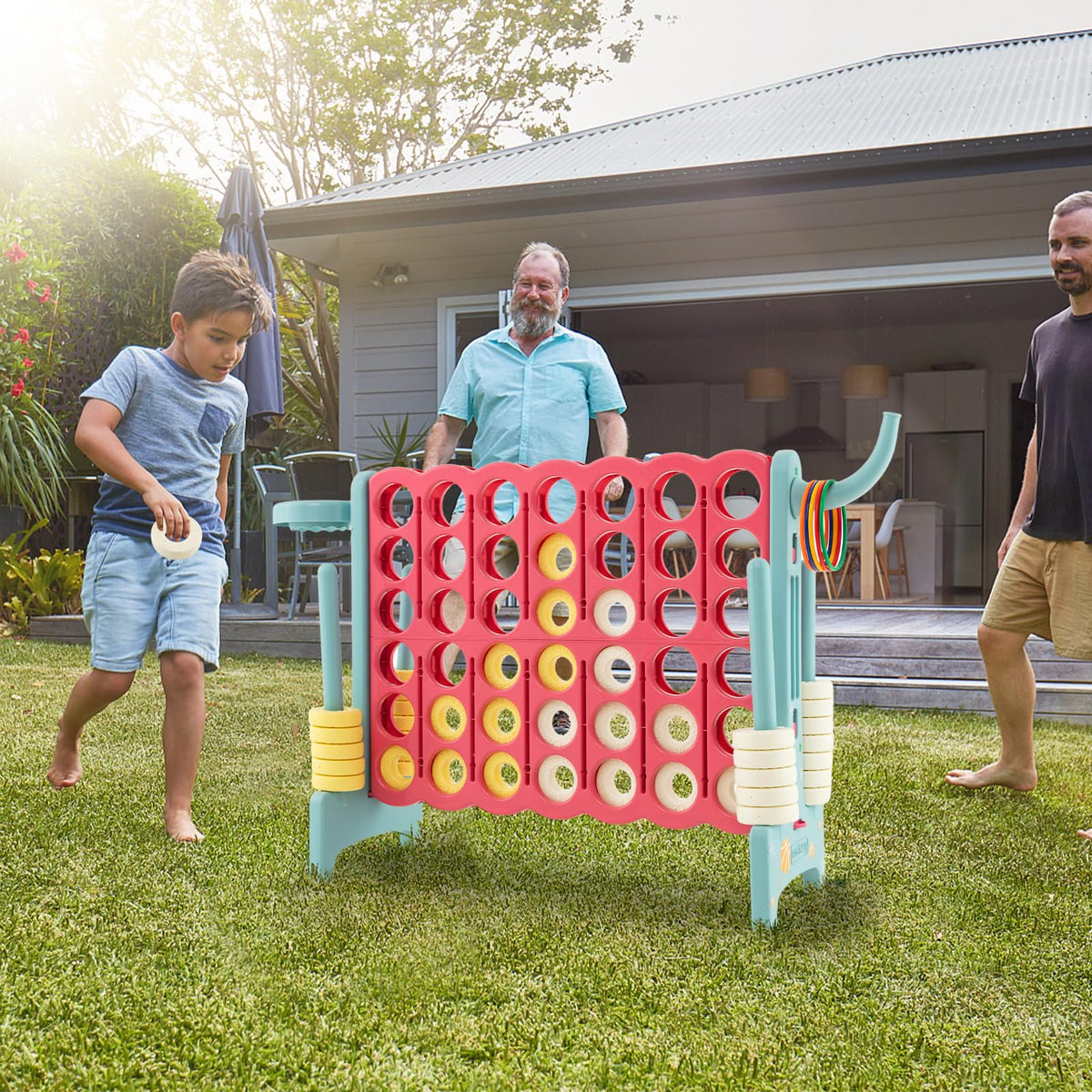 Giant 4-in-A Row, Jumbo 4-to-Score Giant Game Set for Kids & Adults