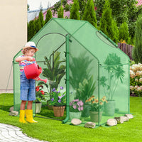 Giantex 6x3x5.5 FT Mini Walk-in Greenhouse, with Roll-up Zippered Door & Window