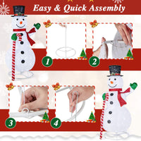 150 cm Lighted Pop-up Snowman, Large White Pre-lit Christmas Decoration w/ 180 LED Lights