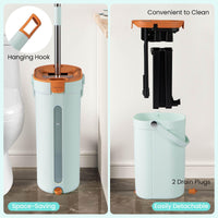 Mop and Bucket Set with Wringer and Washable Microfiber Pads