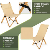 Portable Folding Camping Chair with 2-Level Adjustable Backrest for Picnic, Beach