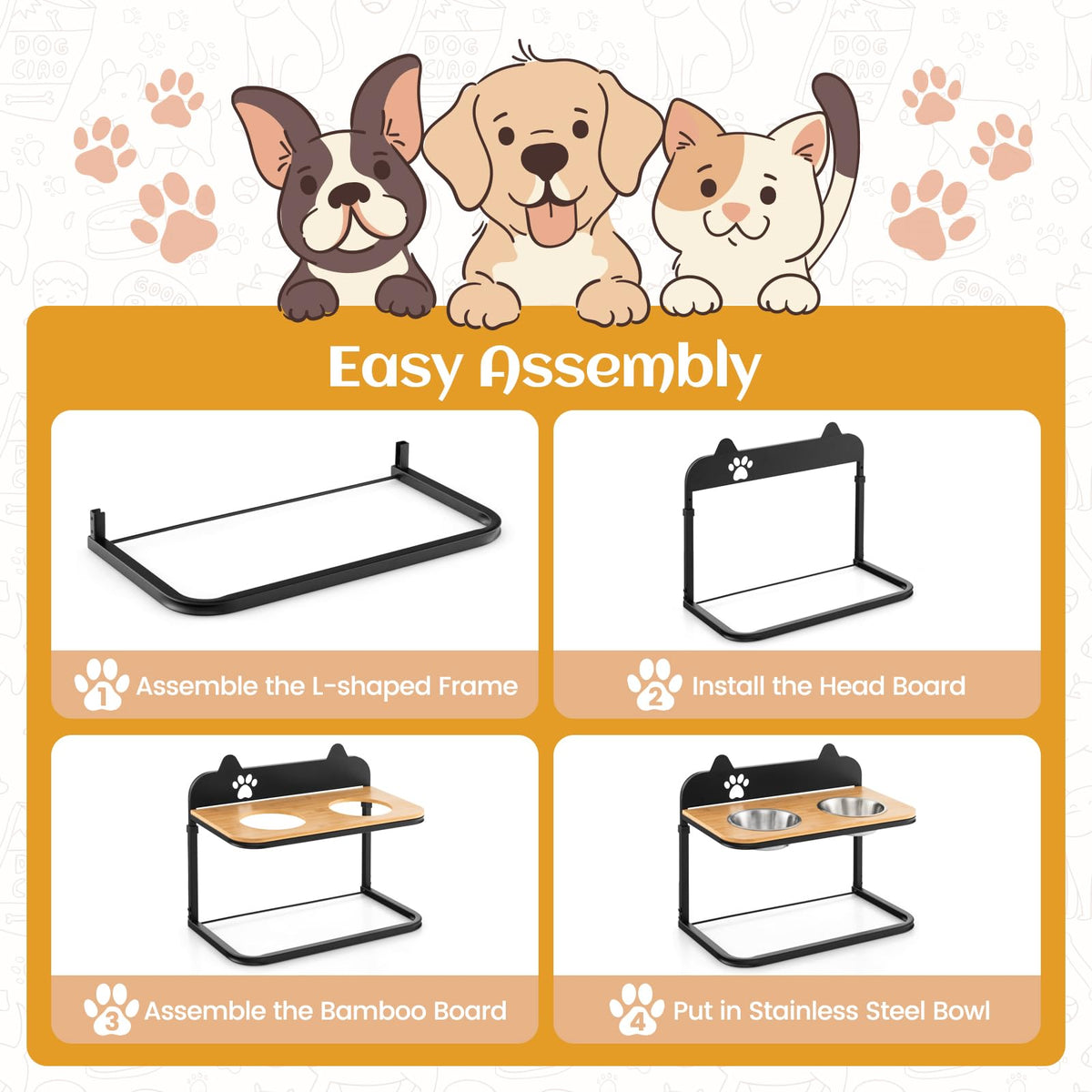 Elevated Dog Bowls, Metal Raised Dog Bowl Stand