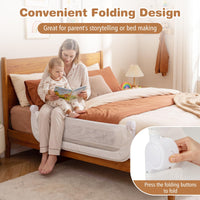 120 cm Foldable Bed Rail with Removable Oxford Fabric Cover and Extra Buckle for Toddlers