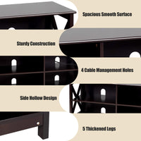 TV Unit 120CM Length, 3-Tier Wooden Entertainment Unit Stand