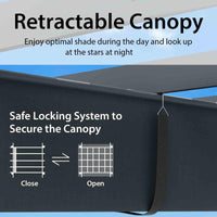 Outdoor Retractable Pergola with Retractable Canopy Cover for Garden