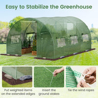4x3x2m Outdoor Walk-in Tunnel Greenhouse 6 Roll-up Windows