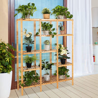 Bamboo Plant Stand, 5 Tier 12 Potted Plant Shelf