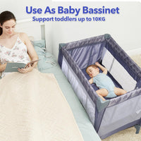 Portable Baby Bassinet, 3 in 1 Baby Travel Cot Activity Center with Changing Table