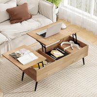 Heavy-Duty Metal Frame Tea Table Center Table w/Hidden Compartments