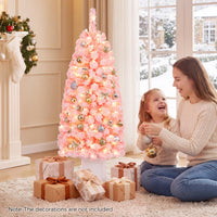 120 cm Pre-lit Potted Artificial Christmas Tree w/ 100 Warm White LED Lights