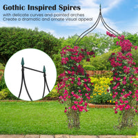 287cm Gothic Style Decorative Metal Garden Arch for Vine Rose Climbing