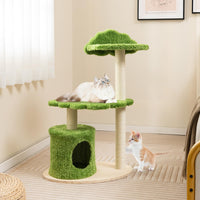 97CM Cute Cat Tree for Indoor Cats, Cat Condo Furniture w/Fully Wrapped Sisal Scratching Posts