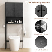 ver The Toilet Storage Cabinet, Free Standing Toilet Rack w/ 2 Doors