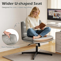 Criss Cross Legged Chair No Wheels Armless Home Office Desk Chair