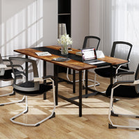 Giantex 100cm Square Conference Table, Meeting Room Table with Thickened Tabletop