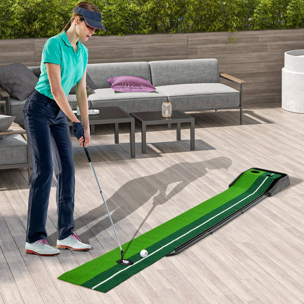250 CM Putting Green, Premium Golf Practice Turf with Simulate Grass Turf