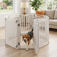 Indoor Outdoor Dog Playpen, 81cm Height, 8 Panels, Plastic Pet Fence