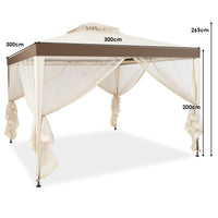 Outdoor 3M X 3M Canopy Gazebo Art Steel Frame Garden Lawn Patio House Party