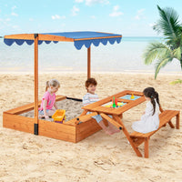 Outdoor Foldable Kids Wooden Sand Box with Lid Cover
