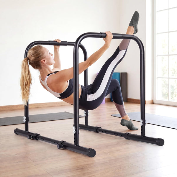 Adjustable Dip Bar, Heavy Duty Parallette Push Up Stand with 660 LBS Capacity, Anti-Slip Foam Grips