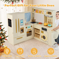 Corner Play Kitchen with Lights and Sounds Large Pretend Kitchen Playset