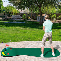 Golf Putting Green Set, Par Three Putting Mat with 3 Putting Cups