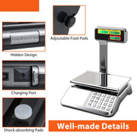 40kg Price Computing Scale with Pole Dual LCD Display and Counting Function
