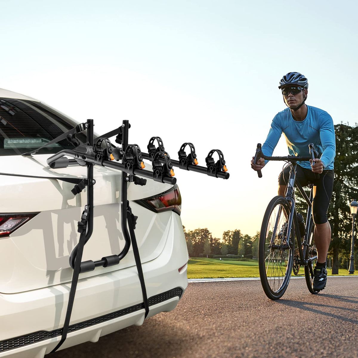 3-Bike Trunk Mount Rack with Adjustable Length Angle