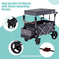 Giantex Baby Stroller, Folding Baby Stroller Wagon with Detachable Canopy