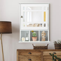 Wall-mounted Bathroom Cabinet with Adjustable Shelf and Open Compartments