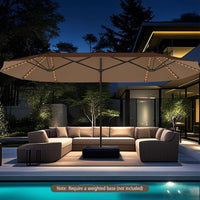 4.7 m Extra-Large Patio Umbrella w/LED Solar Lights