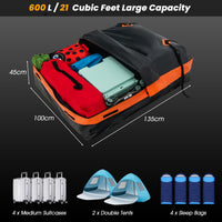 600L/21 Cubic Feet Rooftop Cargo Carrier, Waterproof Car Roof Bag for All Vehicles