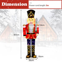 157 CM Lighted Nutcracker Soldier Outdoor Christmas Decoration