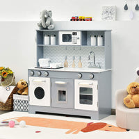 Wooden Pretend Kitchen Playset with Accessories for Kids