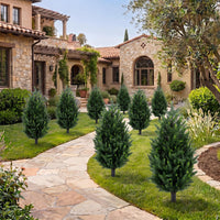 Giantex 2 Pack Artificial Cypress Topiary Trees 90cm Faux Cone Bushes