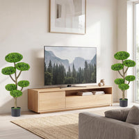 45" Artificial Sesame Leaf Topiary Tree, Indoor Outdoor 6 Balls Fake Plants