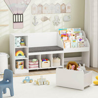 4-in-1 Standing Toy Organizer w/ Removable Seat Cushion
