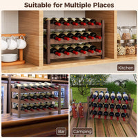 Giantex 3-Tier Bamboo Wine Rack, 18-Bottle Tabletop Wine Holder